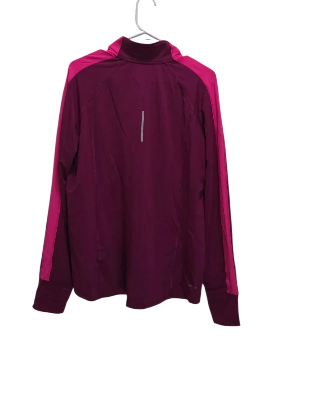 Nike Running Dri-FIT Womens XL Plum Pink 1/2 Zip Pullover Thumbhole Athletic Top